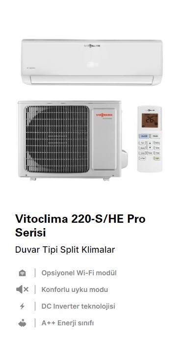 Vitoclima 220-S/HE Pro Serisi